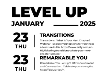Text: Level Up with Dr. Maria in January 2025